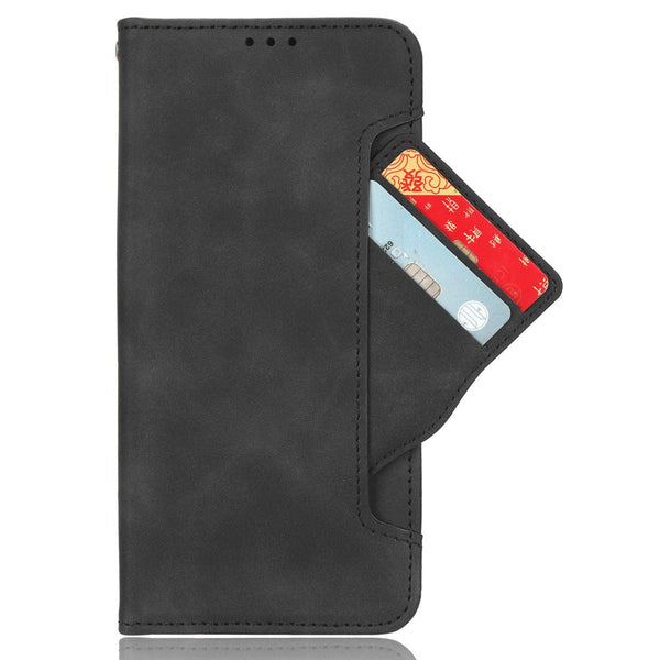 For vivo V40 Lite 4G / 5G IDN Skin Feel Calf Texture Card Slots Leather Phone Case(Black)