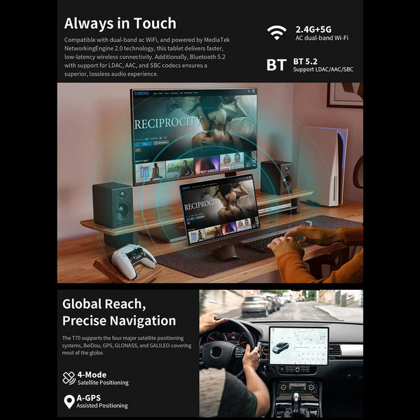 Teclast T70 4G LTE Tablet PC, 8GB+256GB, 14 inch Android 14 MediaTek Helio G99 Octa Core, Support Dual SIM