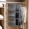 B05005 Double Sided 6 Pocket Hanging Bag Non-woven Fabric Hanging Handbag Organizer(Grey)
