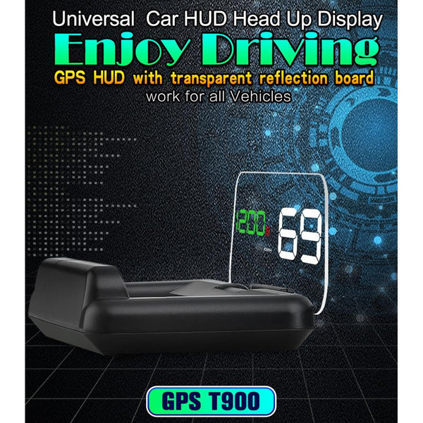 T900 GPS HUD Head-Up Display, Speed, Mileage, Voltage, Fatigue Alarm (Green)