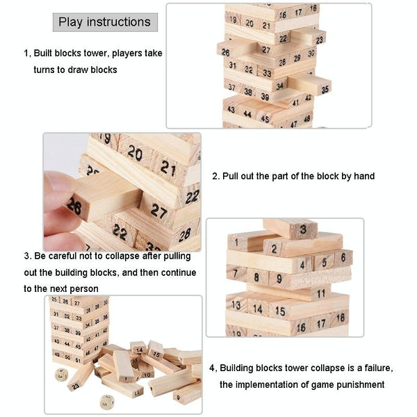 54pcs /Set Childrens Educational Building Block Toys Stacking Game