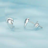 S925 Sterling Silver Platinum-plated Heart-shaped Puzzle Earrings(SCE1770)