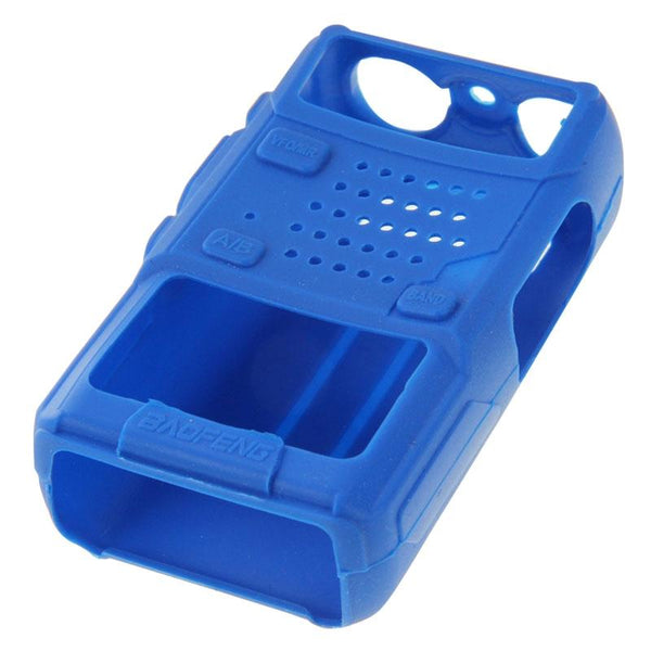 Pure Color Silicone Case for UV-5R Series Walkie Talkies(Blue)