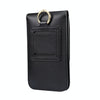 Lambskin Texture Men Phone Universal Double Lattice Waist Bag Leather Case, Size:L(Black)