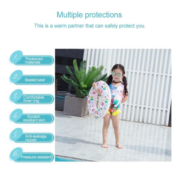 Ice Cream Pattern Inflatable Swimming Ring Thickening Water Ring Lifesaving Ring Suitable for Teenager, Size: 80cm (Blue)