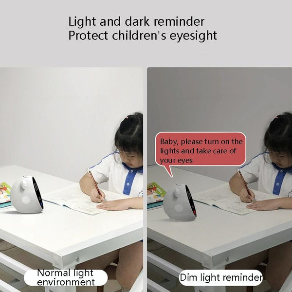 Intelligent Primary School Student Writing Sitting Posture Corrector Children Eye Protection Vision Protector Student Alarm Clock(White)
