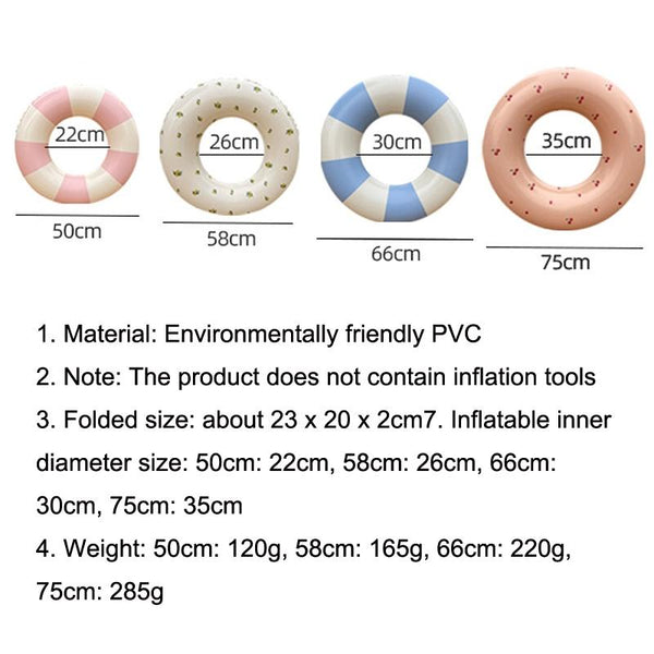 Thickened Children Swimming Ring Inflatable Underarm Ring 58cm(Olive)