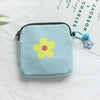 Sanitary Napkin Storage Bag Large Capacity Little Bag Canvas Simple Short Wallet(Sky Blue)