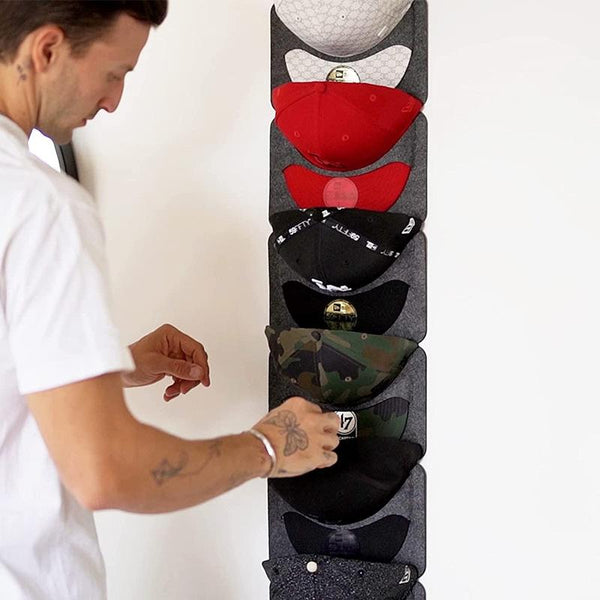 Felt Baseball Cap Display Stand Non-woven Hanging Storage Bag,Style: 14 Grids Double Row 3mm