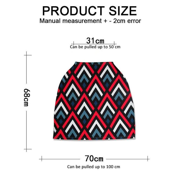 Multifunctional Enlarged Stroller Windshield Breastfeeding Towel Baby Seat Cover(Black and White Grid)