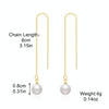 E2210-2 Pearl Long Ear Wire Women Simple Earrings