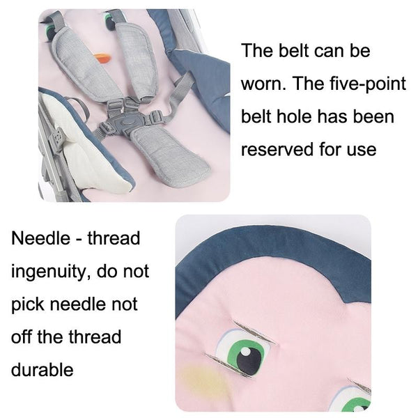 Baby Carriage Cushion Cotton Four Seasons General Purpose Dining Chair Mat(Norwegian Bird)