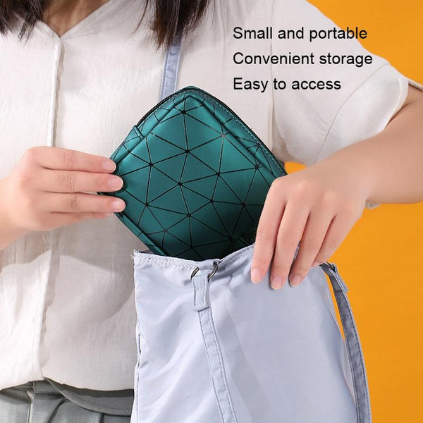 XH8214 Portable Sanitary Napkin Storage Bag Large Capacity Waterproof Coin Bag(Cherry Pink)