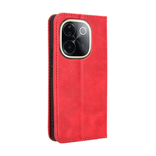 For vivo T3 Pro 5G / iQOO Z9S Pro 5G Magnetic Buckle Retro Texture Leather Phone Case(Red)