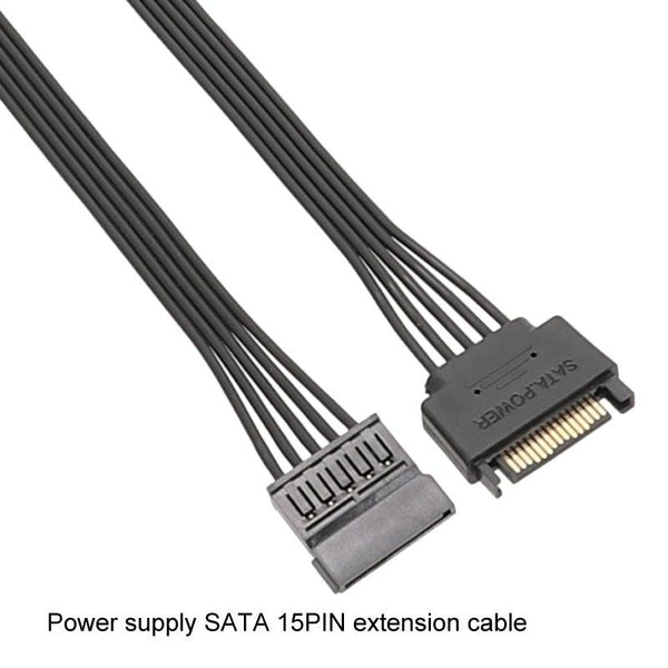 30cm Power Supply SATA 15Pin Male And Female Extension Cable Durable Hard Disk Drive Power Connection Cables