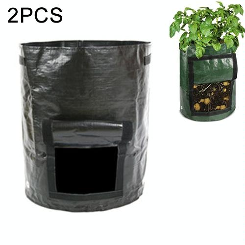2 PCS 7 Gallons Potato Planting PE Bags Woven Fabric Bags Cultivation Garden Pots Vegetable Planting Bags Grow Bags Farm Garden Supplies