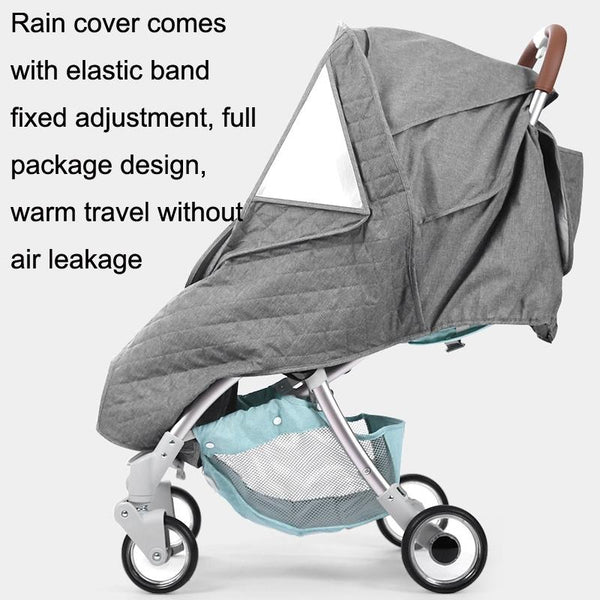 Autumn And Winter Warm Thickened With Velvet Baby Stroller Weatherproof Cover(Dark Gray)