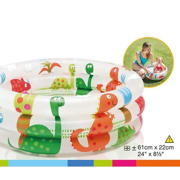 Cartoon Dinosaur Pattern Round Inflatable Baby Swimming Pool Infant Tub, Size: 61 x 22cm