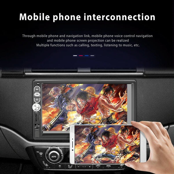 A3061 7 Inches MP5 Bluetooth Player Universal Wired CarPlay Reversing Image Integrated, Style: Standard+4 Lights Camera