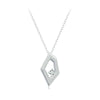 S925 Sterling Silver Platinum Plated Square Geometric Sparkling Necklace(SCN517)