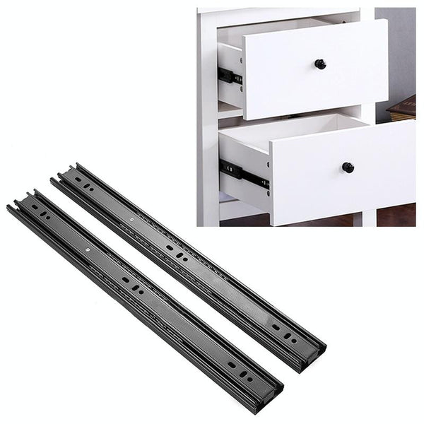 20 inches 3-section Mute Cold Rolled Steel Sliding Drawer Slides Ball Slide Rail Length: 50cm