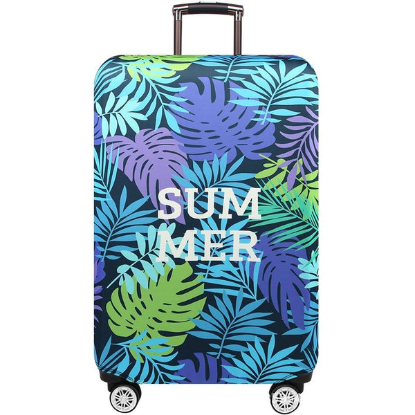 Thickened Wear-resistant Stretch Elastic Luggage Dust Cover, Size: S(Tropical Palm)