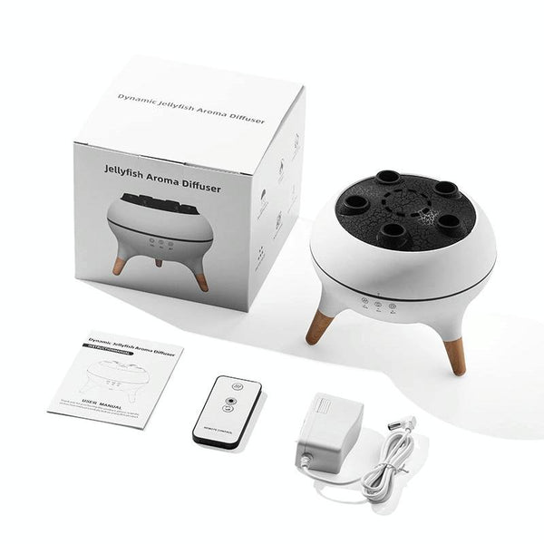 Dynamic Multi-Spray Aromatherapy Diffuser With Colorful Lights Remote Control Humidifier EU Plug(V80 Spit Circle Upgrade Model)