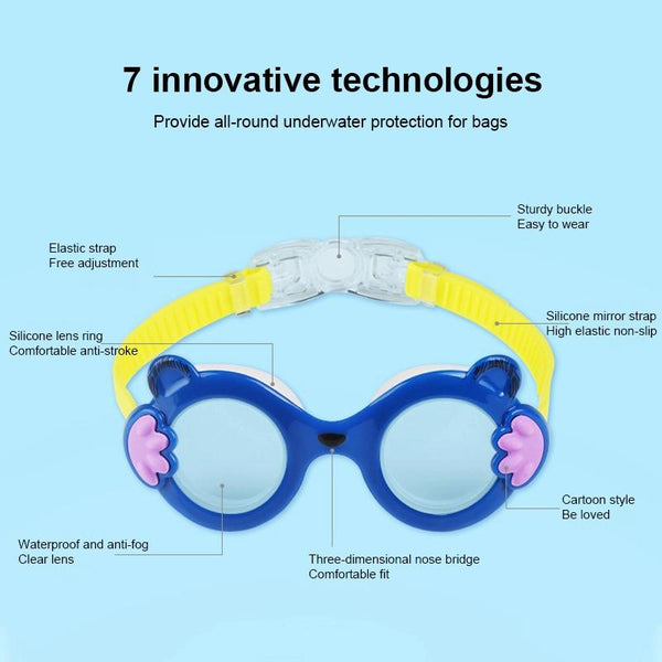 JIEHU JH8560 Children Waterproof and Anti-fog Cartoon Cat Shape Swimming Goggles(Purple)