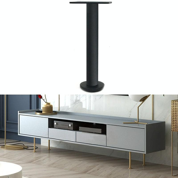 LH-TJ003 Adjustable Stainless Steel Round Tube Furniture Legs, Height: 8cm(Matte Black)