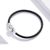 S925 Sterling Silver Cross Braided Rope Women Bracelet Jewelry, Size:17cm
