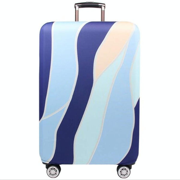 Travel Abrasion-resistant Elastic Luggage Protective Cover Suitcase Dust Covers, Size:25-28 inch(Blue Ripple)