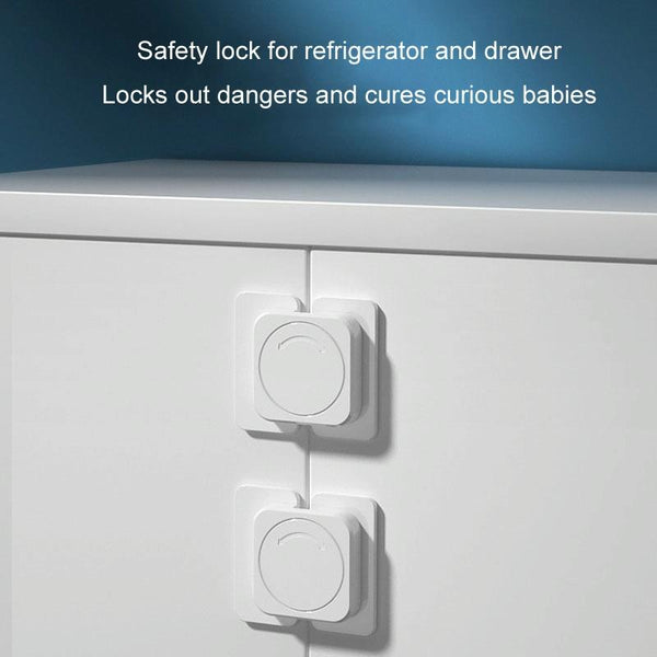 Multifunctional Baby Anti-pinch Door Latch Drawer Refrigerator Child Safety Lock(White)