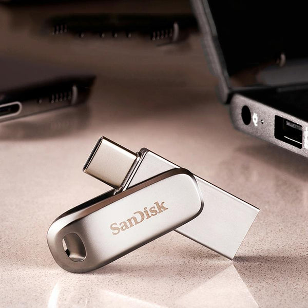 SanDisk Type-C + USB 3.1 Interface OTG High Speed Computer Phone U Disk, Colour: SDDDC4 Silver Metal Shell, Capacity: 128GB