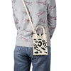 Leopard Print Knitted Mini Crossbody Phone Bag For 6.9 inch and Below Phones(White)