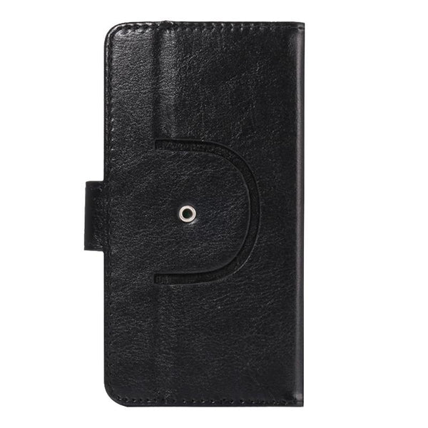 4.3-4.8 Inch Universal Crazy Horse Texture 360 Degree Rotating Carry Case with Holder & Card Slots for iPhone 6 & 6S / Galaxy S4 / S3 / i9500 / i9300(Black)