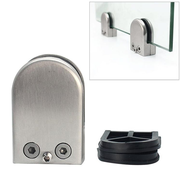 9-14mm Concave Curved Bottom Matte Polished 201 Stainless Steel Fixed Clip Railing Glass Wood Layer Board Clamp Bracket