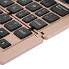 F18 Ultra-slim Rechargeable Foldable 58 Keys Bluetooth Wireless Keyboard with Holder (Gold)