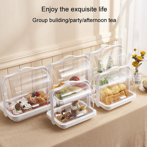 Portable Multi-function Transparent Storage Box Bread Box Bottle Organizer With Dustproof Lid, Specification: Large