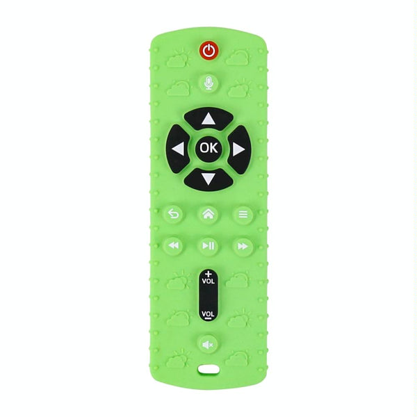Baby Simulation Silicone Remote Control Can Press Tooth Glue Preventing Eating Hands Teething Stick, Color: 2nd Generation Green