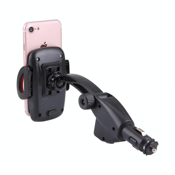 HC006 2 in 1 Car Charger & 360 Rotation Holder, For iPhone, Galaxy, Huawei, Xiaomi, LG, HTC and other Smartphones of width 47-92mm Smartphone(Red)
