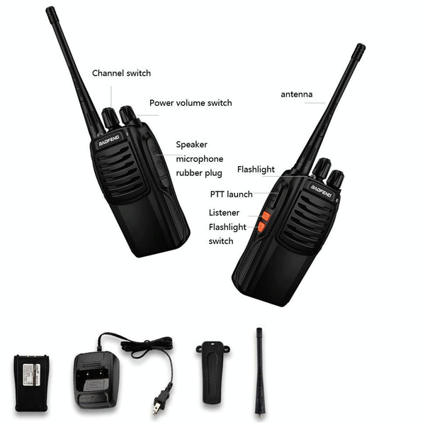 Baofeng BF-C1 1-50km Outdoor Car Radio Handheld Walkie-talkie, Plug Specifications:UK Plug
