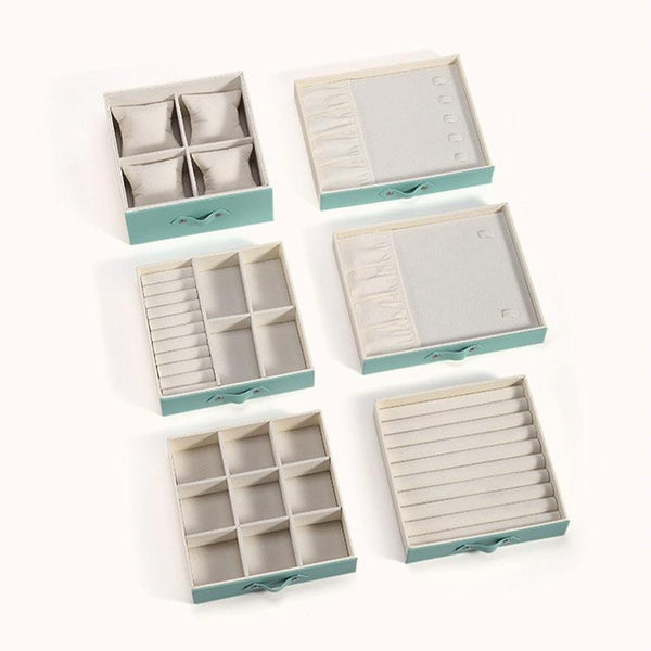 Sp01179 Large Capacity Multi-Layer Drawer Jewelry Storage Box(Blue)