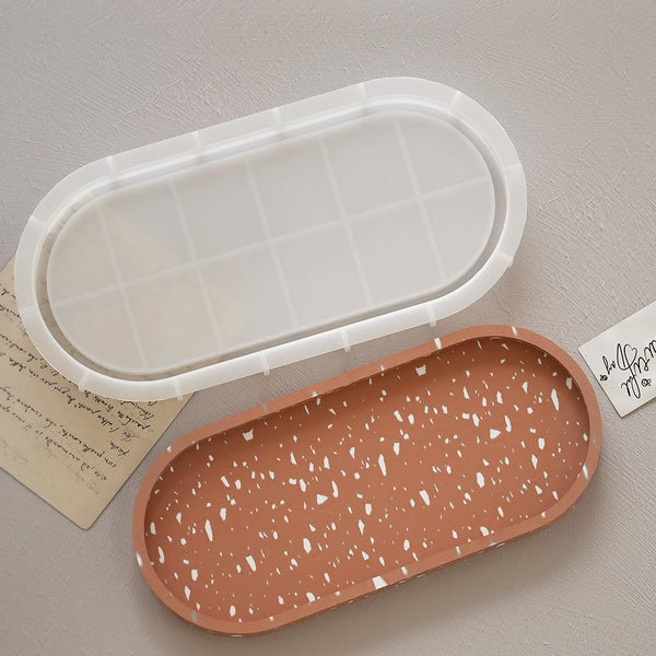 DIY Epoxy Oval Tray Dish Mold Silicone Mold for Flower Pot Base, Spec: 001