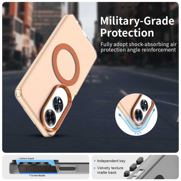 For OPPO A60 Global Candy Magsafe PC Hybrid TPU Phone Case(Orange)