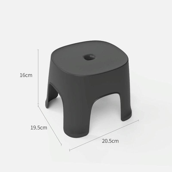 Household Bathroom Row Stools Plastic Stools Thickened Low Stools Square Stools Small Benches, Colour: Black Children