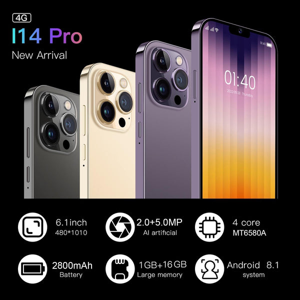 I14 Pro / N85 4G, 1GB+8GB, 6.1 inch Screen, Face Identification, Android  8.1 MTK6737 Quad Core, Network: 4G, Dual SIM(Purple)