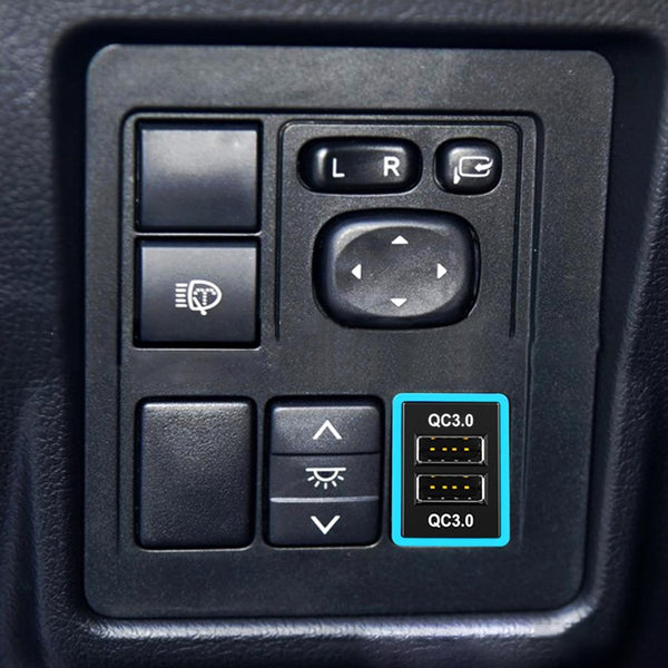 Car QC3.0 Fast Charge USB Interface Modification Charger for Toyota, Fuse to Take Power(Ice Blue Light)