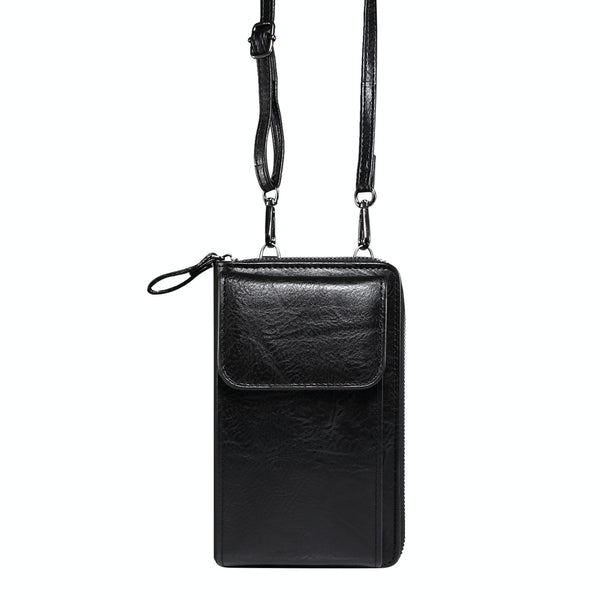 Elephant Pattern Multifunctional Cross Bag Phone Case(Black)