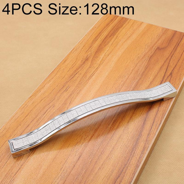 Crystal Color Diamond Modern Wardrobe Door Cabinet Wine Cabinet Fashion Drawer Handle, Hole Distance: 128mm(White)