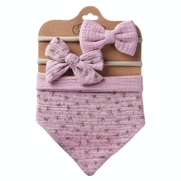 3 In 1 Baby Drooling Towel Cotton Printed Double Sided Triangle Towel Headband Set Waterproof Bibs, Style: DP069-10